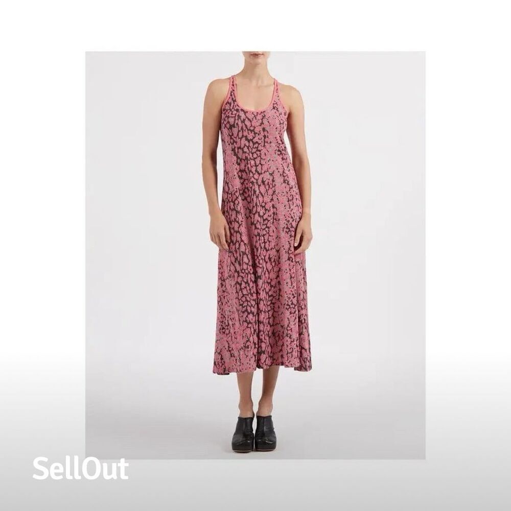 ATM Women's Leopard Print Maxi Tank Dress Size M Multicolor Sleeveless